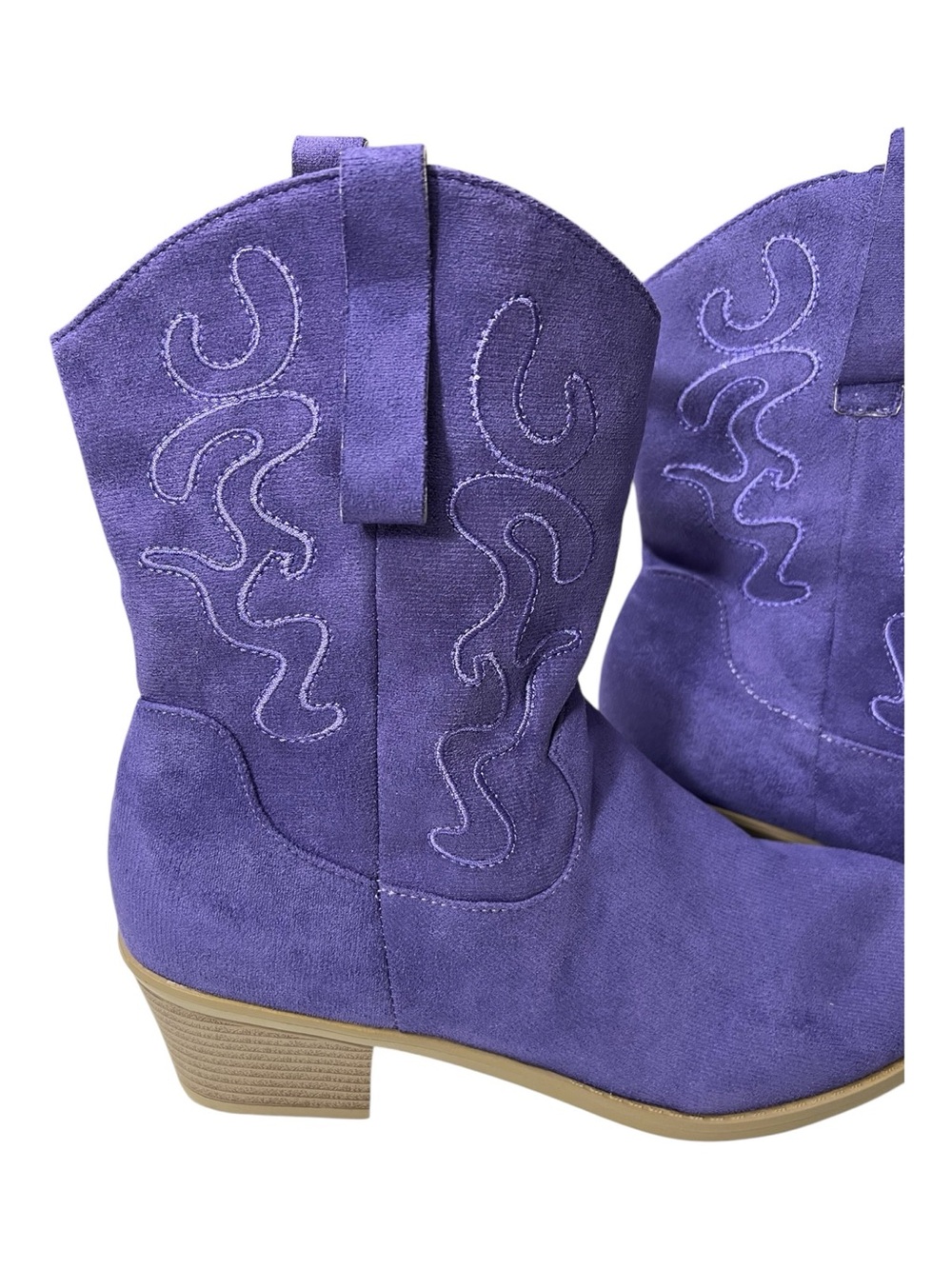NWOT Purple Faux Suede Embroidered Western Cowboy Boots | Size 10.5 - Picture 2 of 5